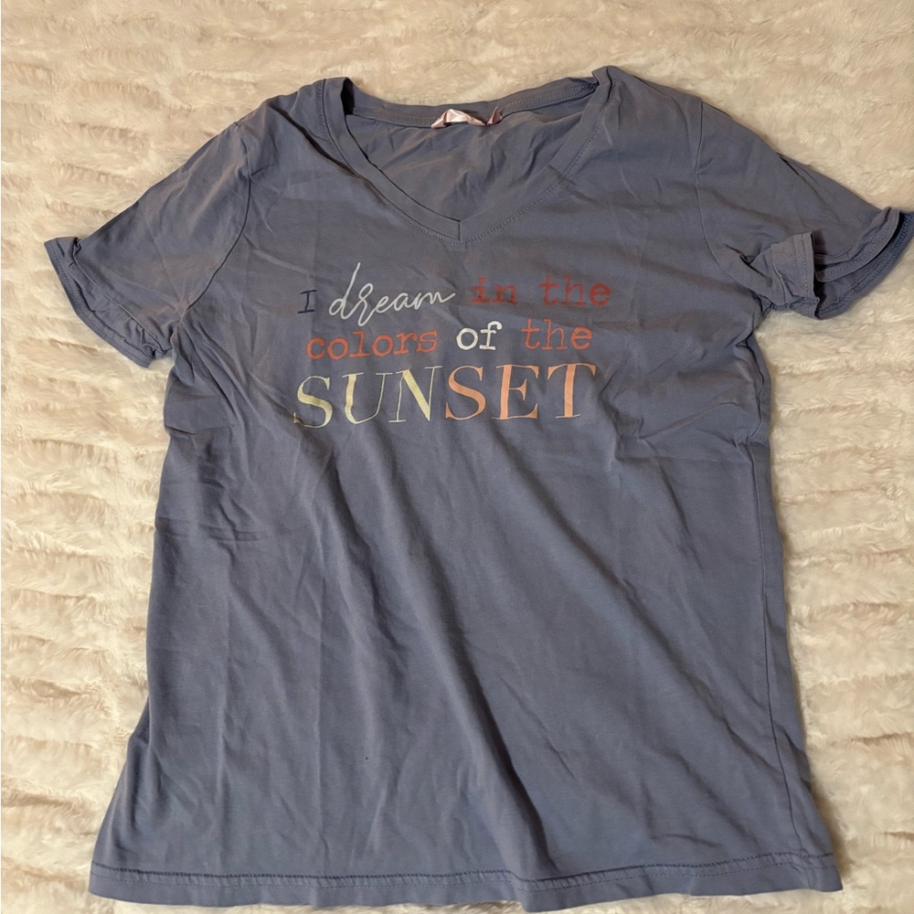 La Vie En Rose Gray Relaxed Short Sleeve Tee